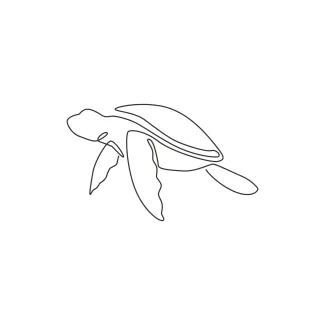 Big turtle One Line Drawing of a Turtle – Practice Size and Shape in Simple Steps