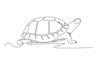 Turtle One Line Simple Turtle Drawing: Easy and Relaxing Reptile Practice for All Ages