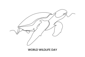 Turtle One Line Land Turtle Drawing: Learn Easy Reptile Shapes Through Basic Line Art