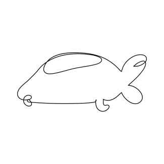 Turtle / tortoise Easy One Line Turtle or Tortoise Drawing: A Relaxing Reptile Art